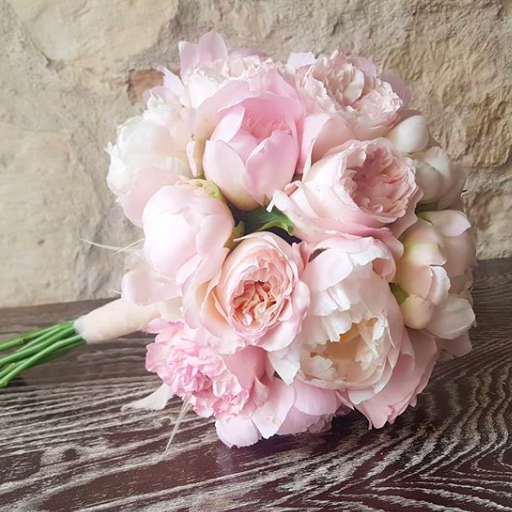 Bukiet ślubny z różowych kwiatów - zdjęcie 2