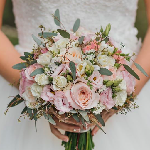 Bukiet ślubny z różowych kwiatów - zdjęcie 7