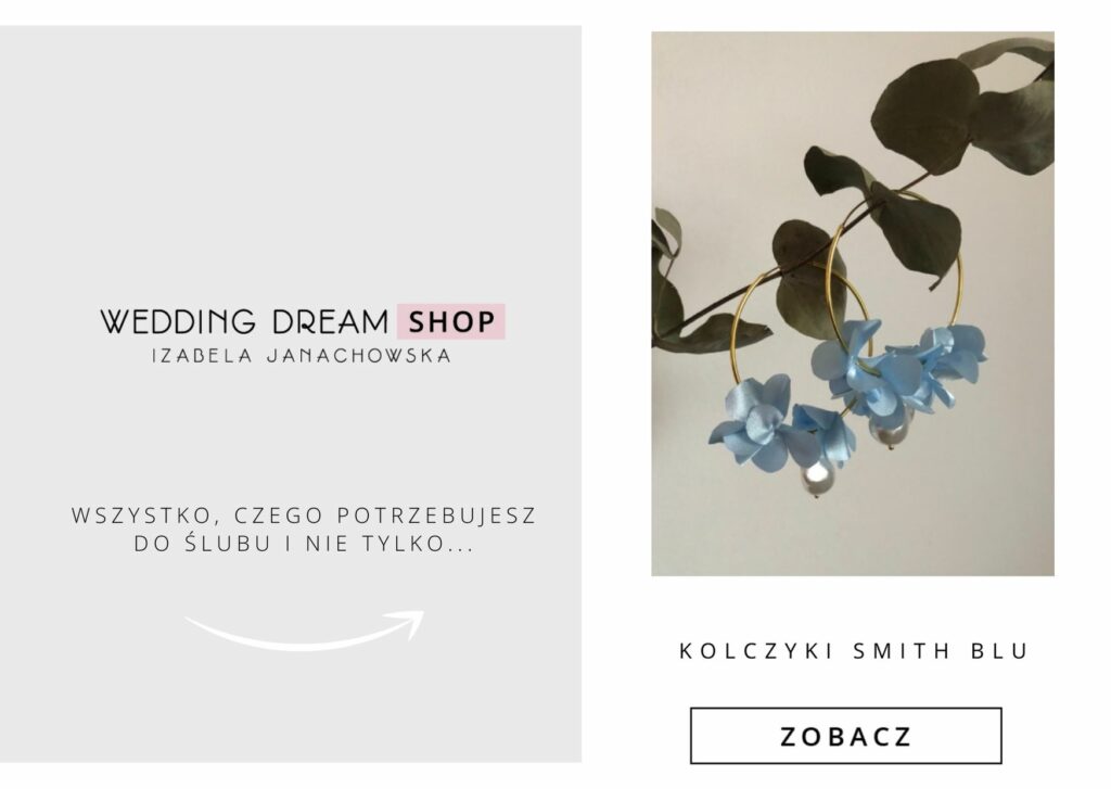 coś niebieskiego dla panny młodej kolczyki weddingdream.shop