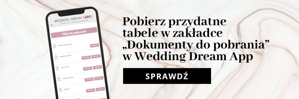 wedding dream app dokumenty do pobrania