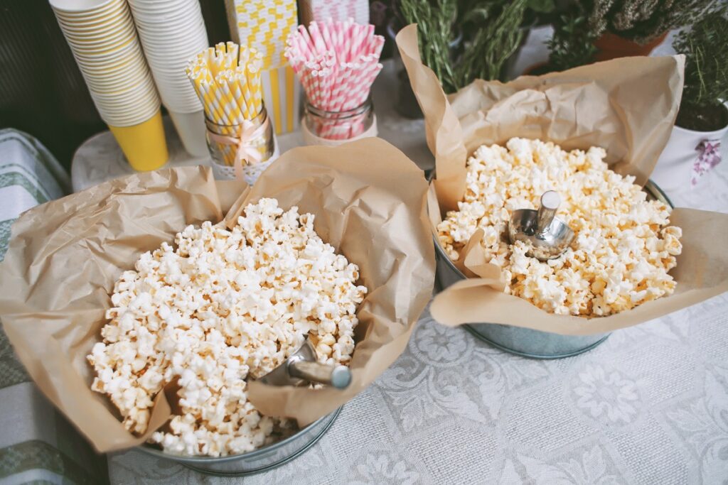 Popcorn jako przekąska na weselu