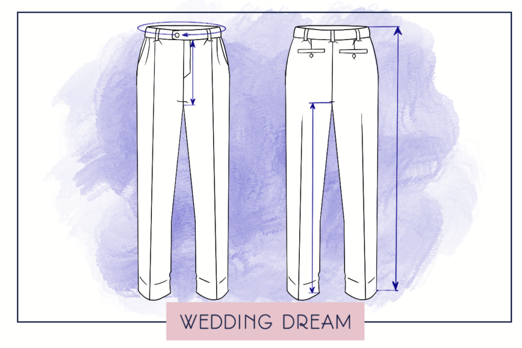 wymiary spodni od garnituru rys. wedding dream