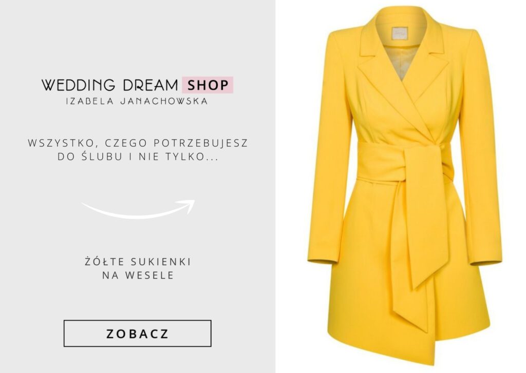 żółte sukienki na wesele