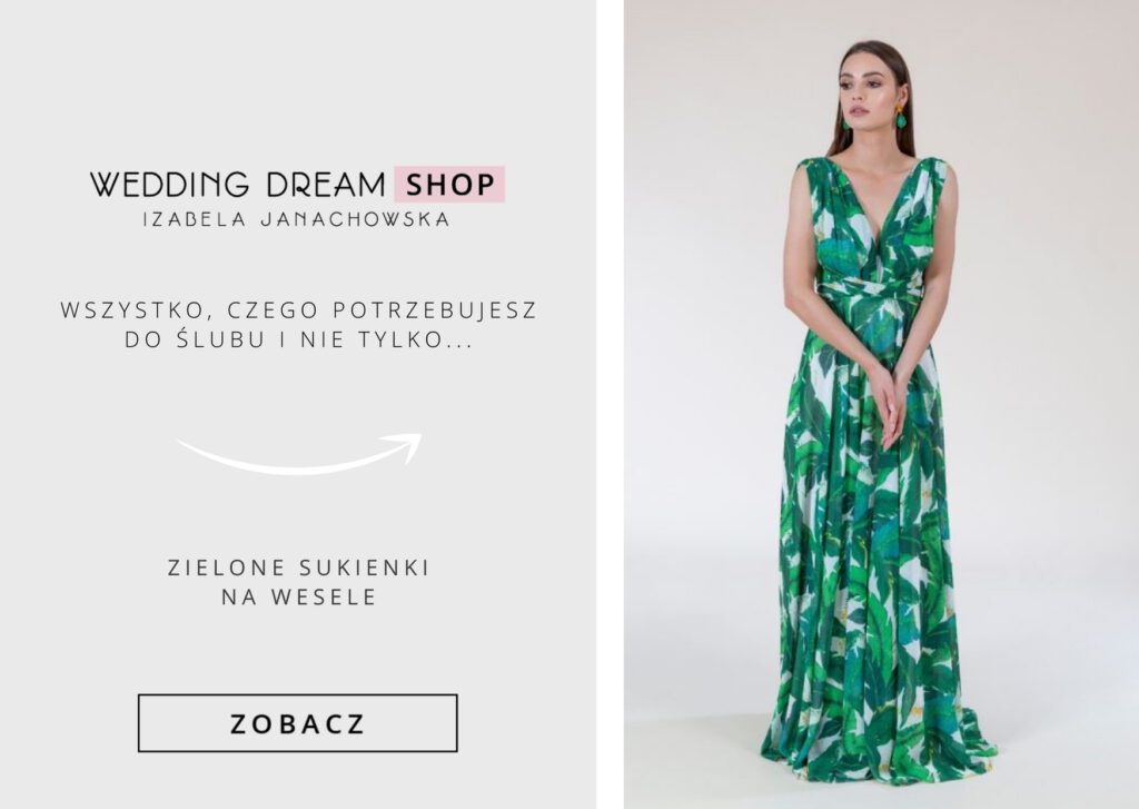 zielona sukienka dla druhny