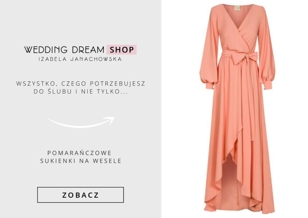 pomarańczowe sukienki na wesele