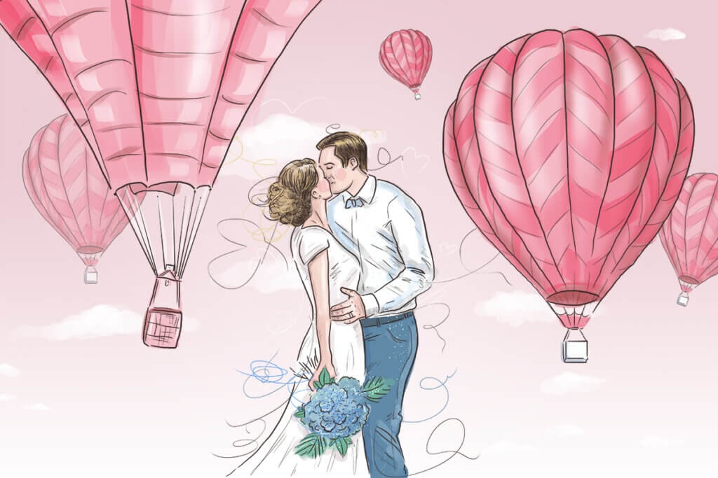 lot balonem wedding dream