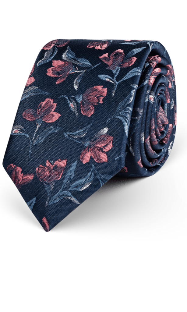 krawat w kwiaty