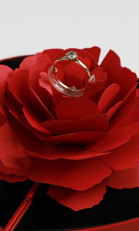 pudełko zaręczynowe róża
