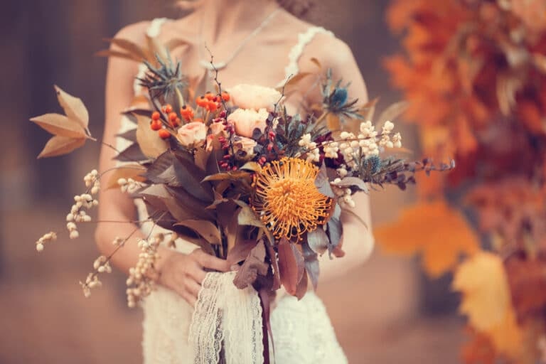 jesienny bukiet ślubny